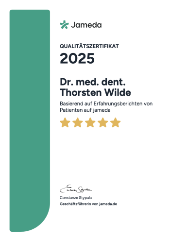 Jameda Qualitätszertifikat Thorsten Wilde